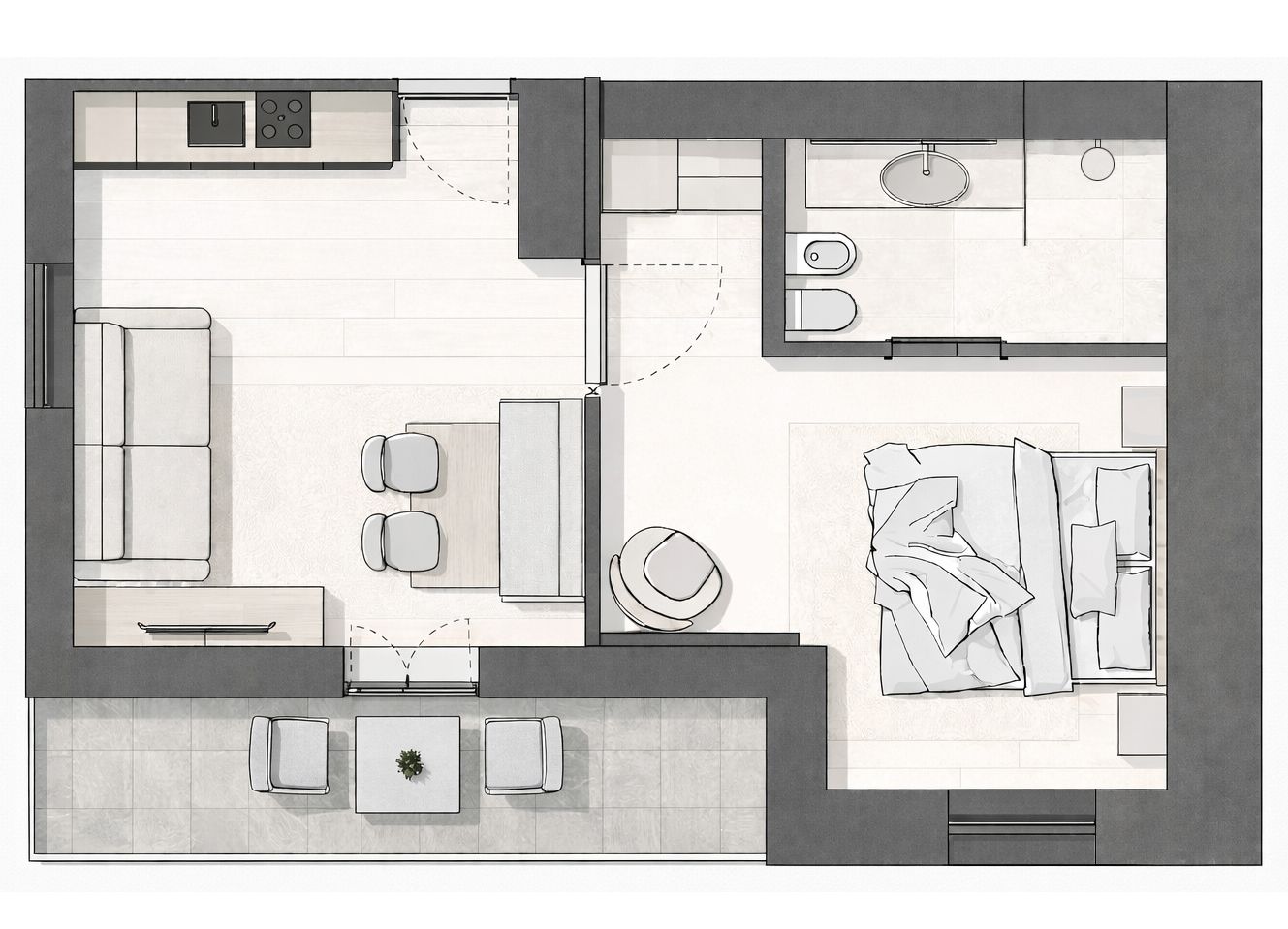 Wohnung 1 Rendering